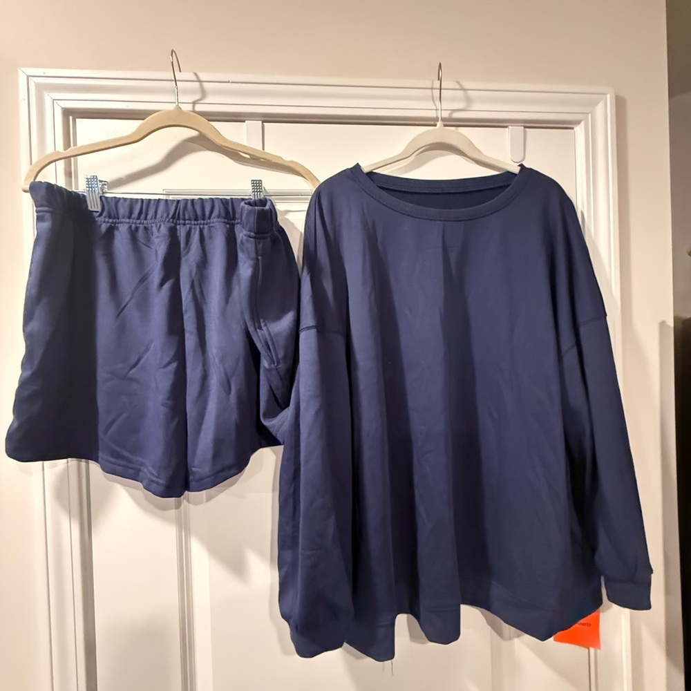 Blue 2 piece short set